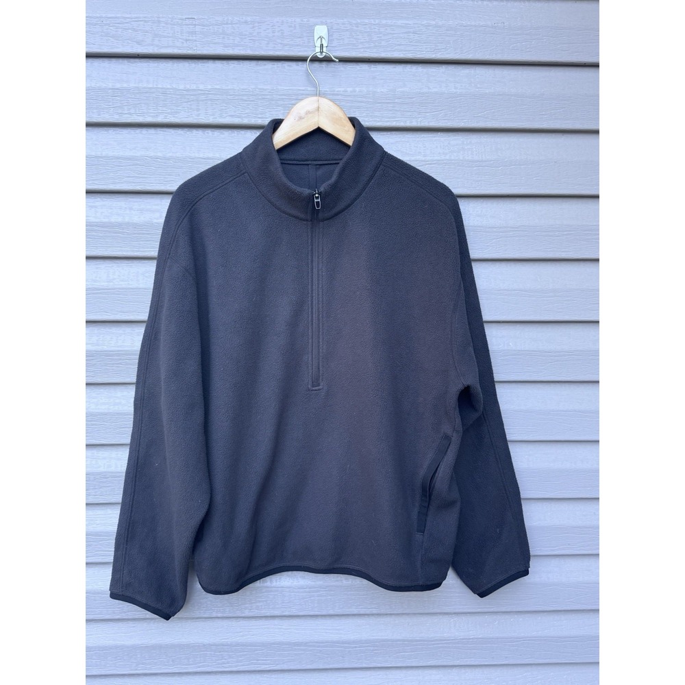 Lululemon Oversize Fleece 1/2 Zip Mens Medium Black Pullover Athletic Sweater